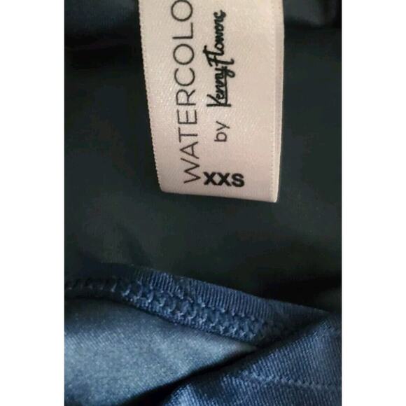 NWT $84 Kenny Flowers The Ravello Textured V front Bikini Bottom Navy Size XXS - Picture 12 of 12